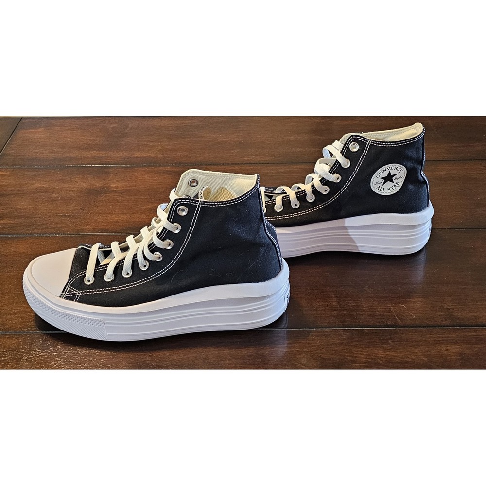 Converse Chuck Taylor All Star Move Platform Hi Women 568497C Size 11 Blck/White - Picture 2 of 8